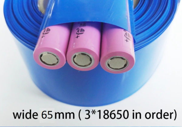 tubo thermofit para baterias 18650 ancho 65mm 5 metros