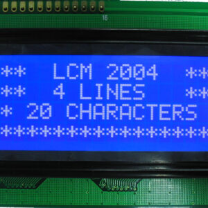 LCD alfanumérico de 4 filas por 20 columnas, Blue LED Backlight.