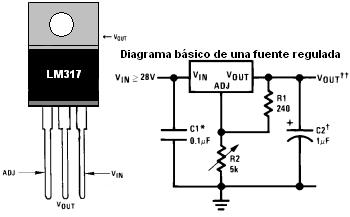 Regulador variable de voltaje positivo LM317