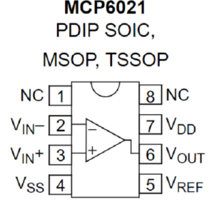 MCP6021 Amplificador operacional SMD